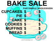 Bake Sale with Blank Price List