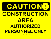 Caution Construction Area