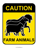 Caution Farm Animals