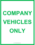 Company Vehicles Only Green