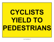 Cyclists Yield To Pedestrians