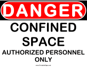 Danger Confined Space Authorized Personnel 2