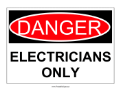 Danger Electricians Only