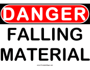Danger Falling Material