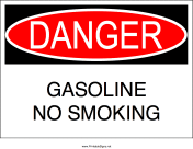 No Smoking Gasoline