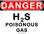 Danger Poisonous Gas H2s