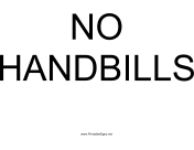 No Handbills (Landscape)