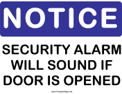 Notice Security Alarm