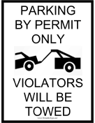 Permit Parking Tow Warning