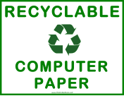 Recyclable Computer Paper Only