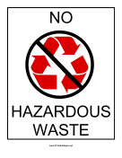 Recyclables No Hazardous Waste