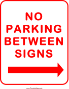 No Parking Between Signs Right