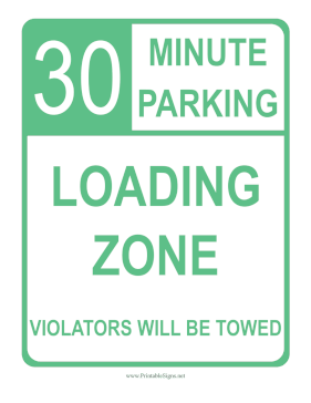 30-Minute Parking Sign
