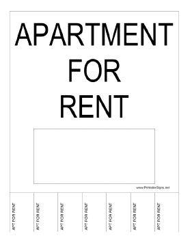 Apartment For Rent Sign