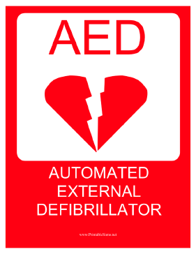 Automated External Defibrillator Sign