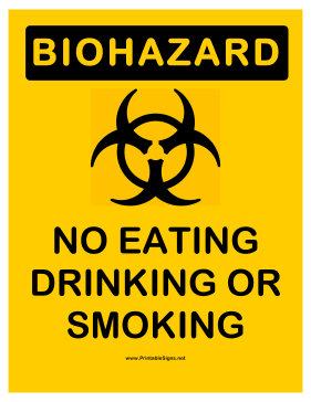 Biohazard No Eating Sign
