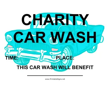 Car Wash Fundraiser Sign