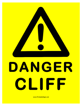 Danger Cliff Sign