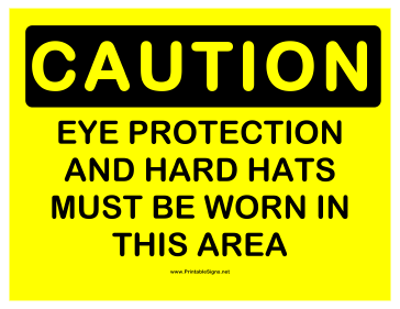 Caution Eye Protection 2 Sign