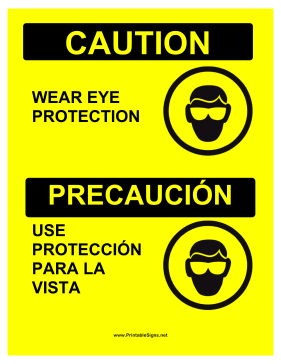Eye Protection Bilingual Sign