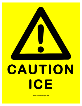 Ice Warning Sign
