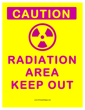 Keep Out Radiation Area Sign