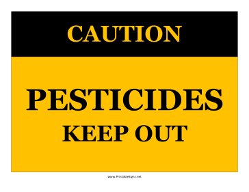 Caution Pesticides Keep Out Sign