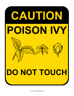 Caution Poison Ivy Sign