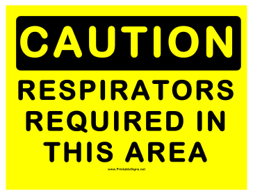 Caution Respirators Required Sign