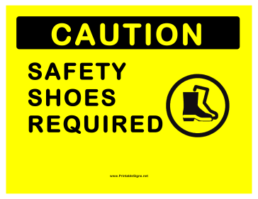 Safety Shoes Required Sign