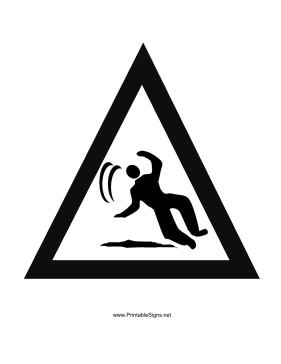 Caution Slippery Graphic Sign