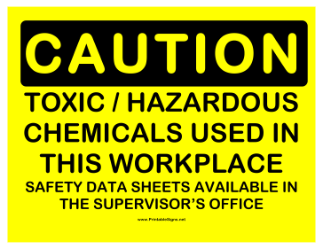 Caution Toxic Hazmat Sign