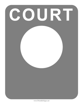 Court Number Sign