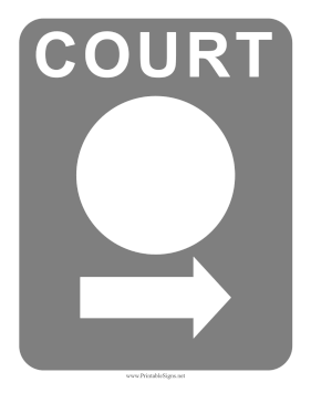 Court Number Right Sign