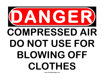 Danger Compressed Air 2 Sign