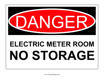 Danger Electric Meter Room Sign