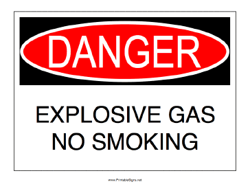 No Smoking Explosive Gas Sign