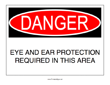 Eye and Ear Protection Required Sign