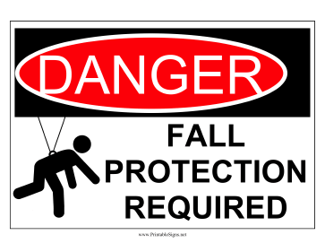 Danger Fall Protection Sign