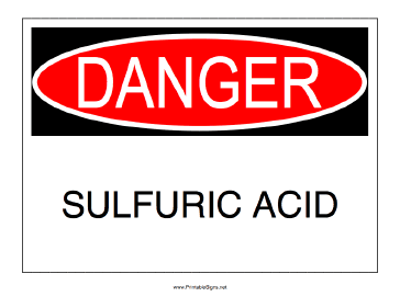 Sulfuric Acid Sign
