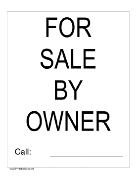For Sale by Owner Sign