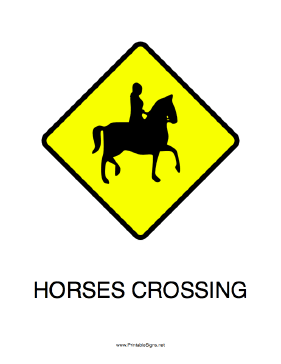 Horses Crossing Sign