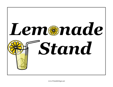 Lemonade Stand Sign
