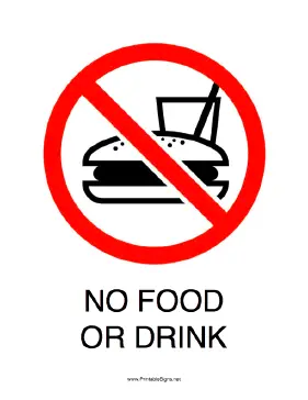 No Food Or Drink Sign