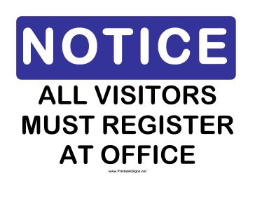 Notice Register Sign