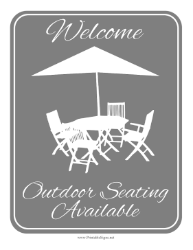 Outdoor Seating Available Sign