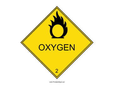 Oxygen Warning Sign