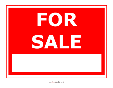 Red For Sale Contact Sign