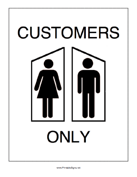Restrooms for Customers Only Sign