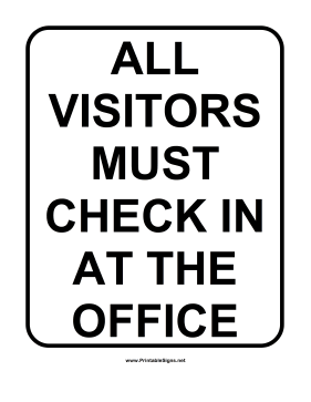 School Visitor Sign